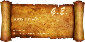 Guth Ernő névjegykártya